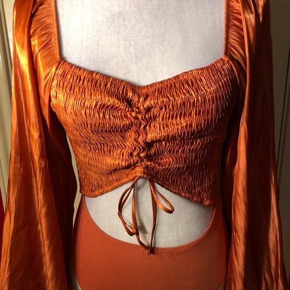 Lulus Terra Cotta Long Sleeve Bodysuit - Picture 5 of 11